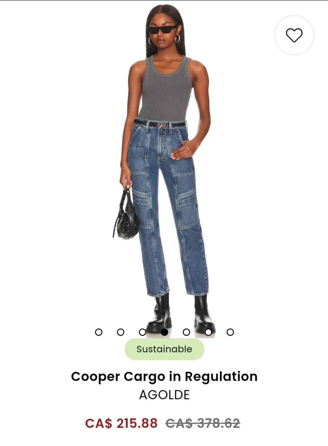 Agolde Cropped Cooper Cargo in Regulation Size 23-24 image indicator(3)