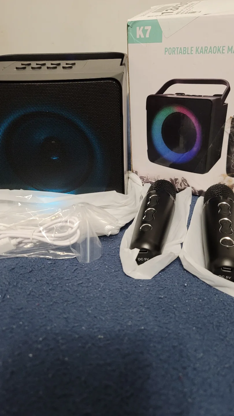 Karaoke Machine with Two Wireless Microphones image indicator(9)