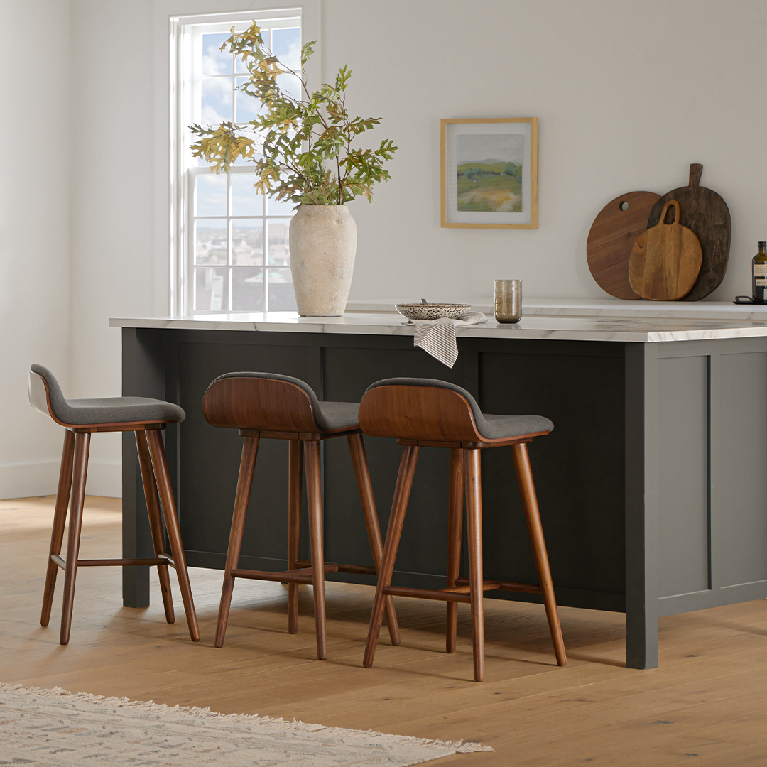 Article Sede Mid Century Counter Stools x 3
