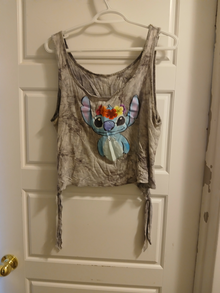 Stitch Tie-Dye Crop Tank Top