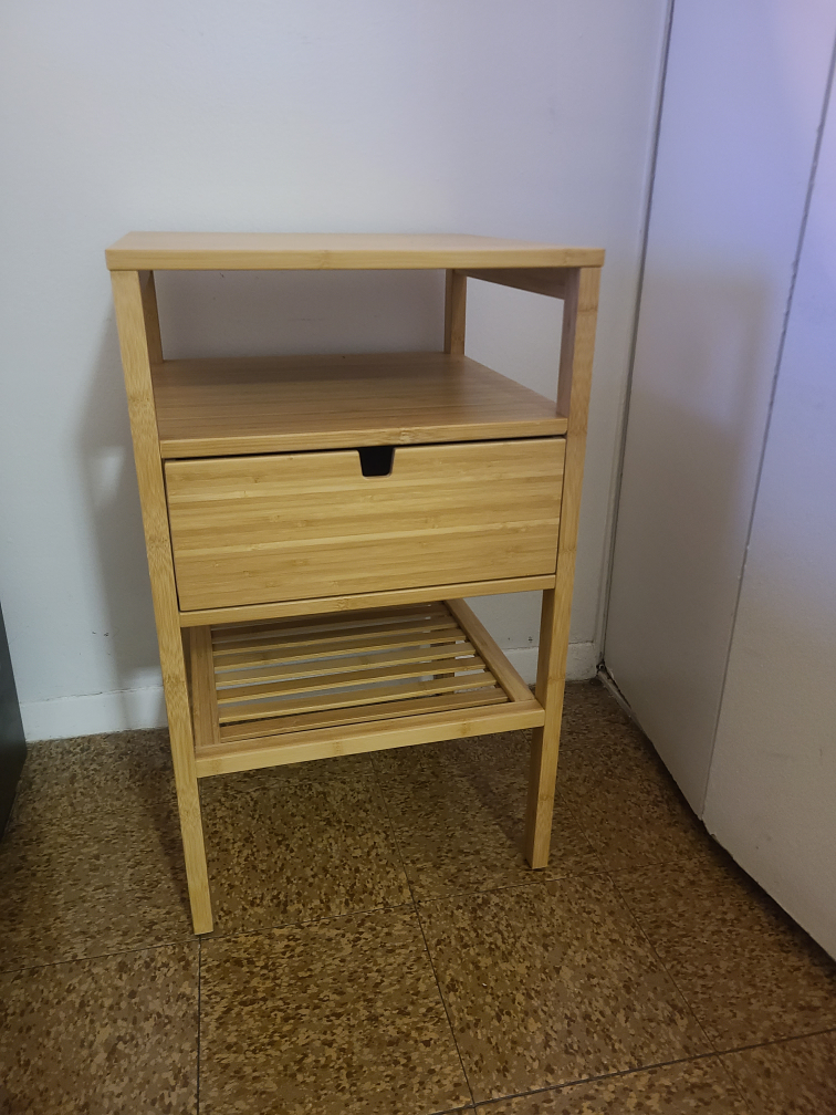 Pair of Bamboo Nightstands with Drawers