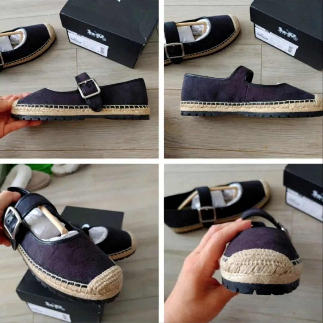 Coach Women's Black Canvas Espadrille Shoes image indicator(8)