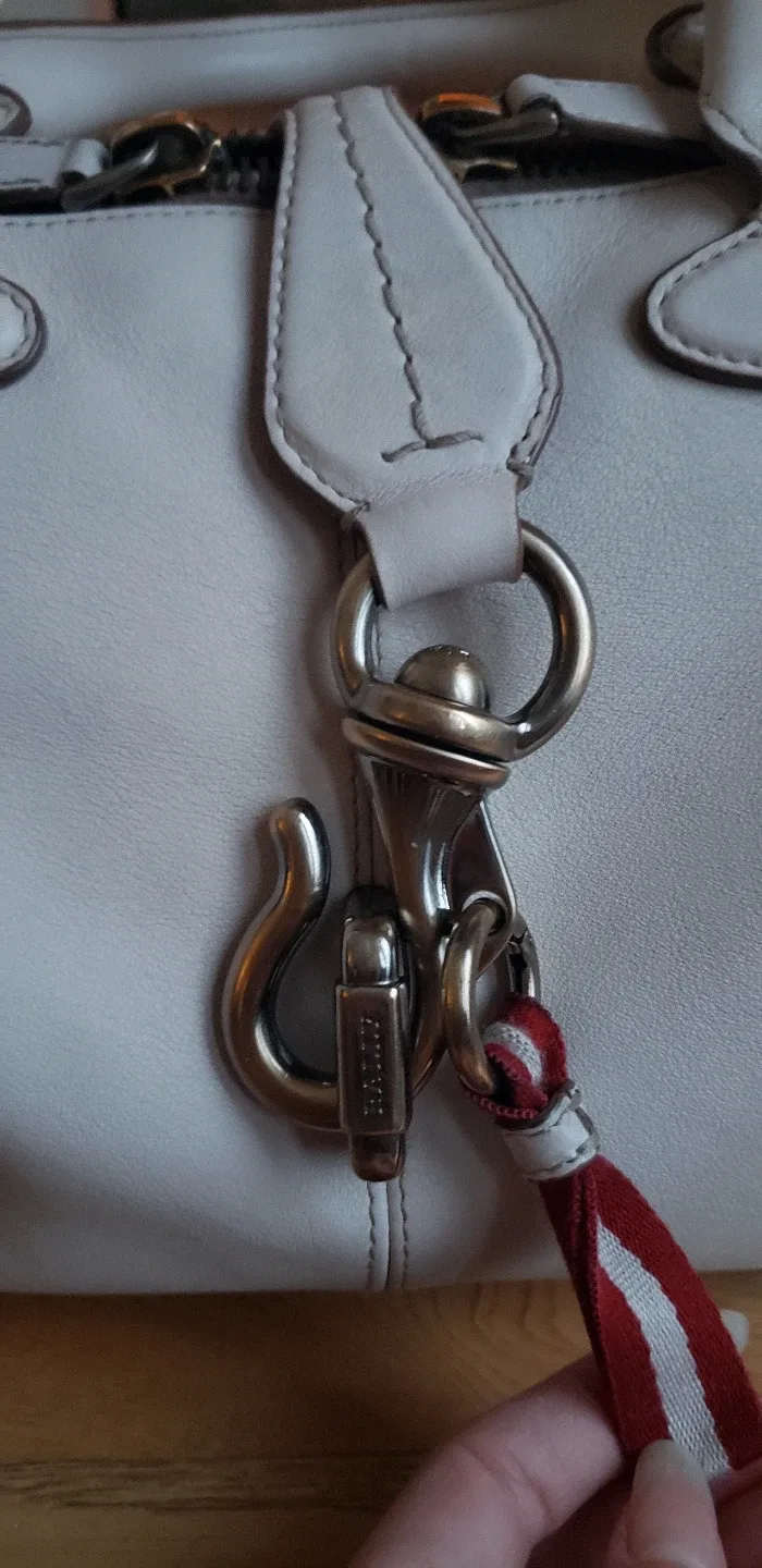 Vintage Bally Cream Leather 2-Way Bag image indicator(5)