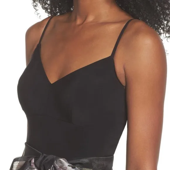 Eliza J,  Black and Floral Maxi Dress Size 8 image indicator(4)