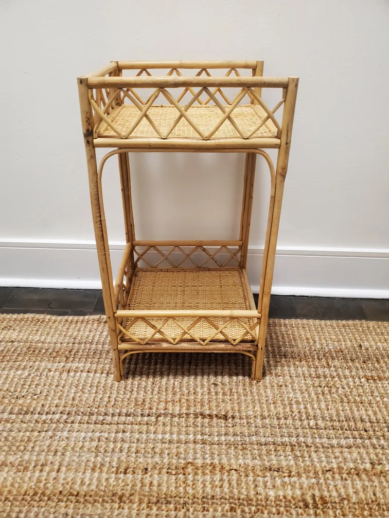 Vintage Rattan Two-Tier Side Table image indicator(3)