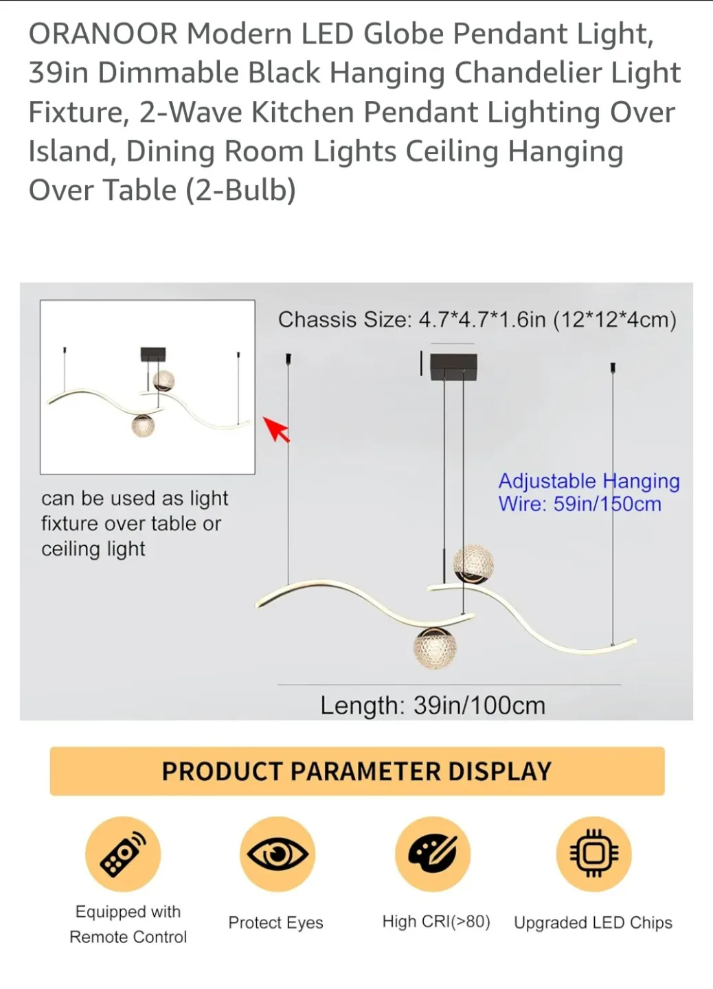 ORANOOR Modern LED Globe Pendant Light Fixture image indicator(4)