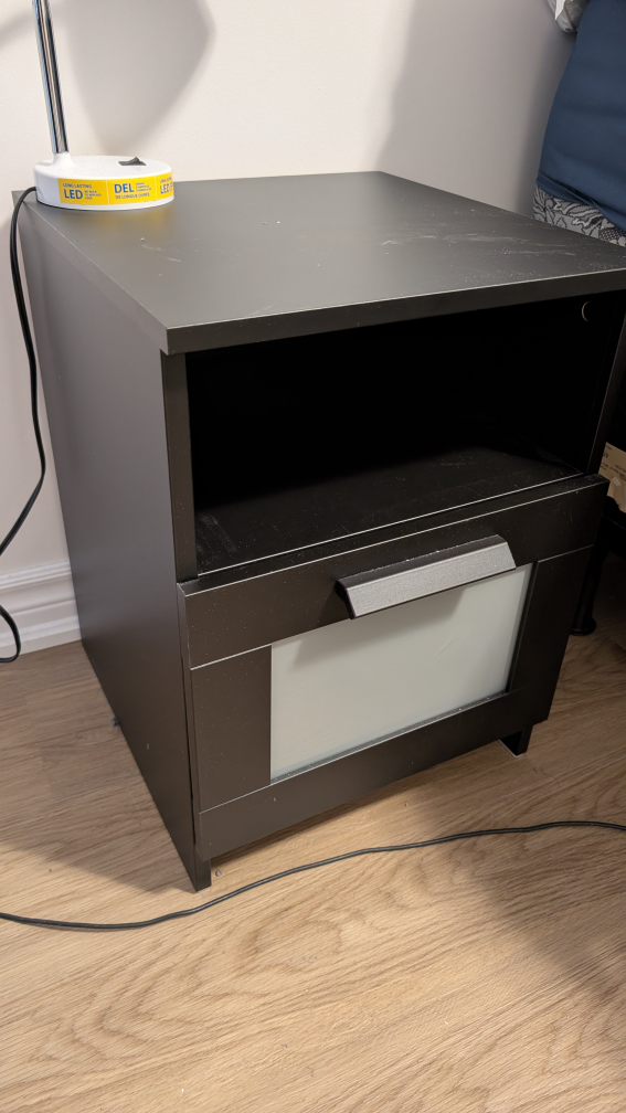 Black Two-Drawer Nightstand