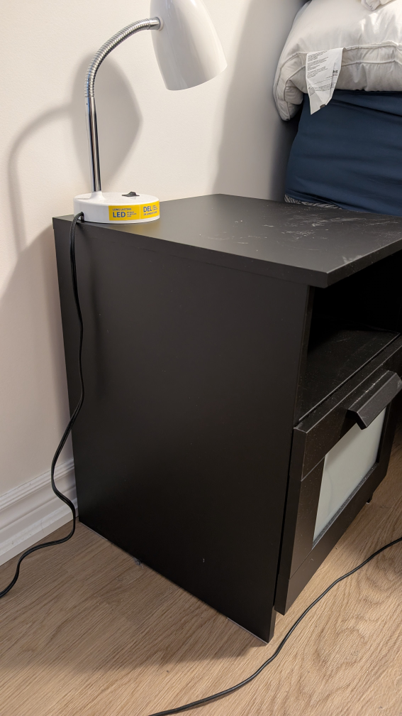 Black Two-Drawer Nightstand - photo 2