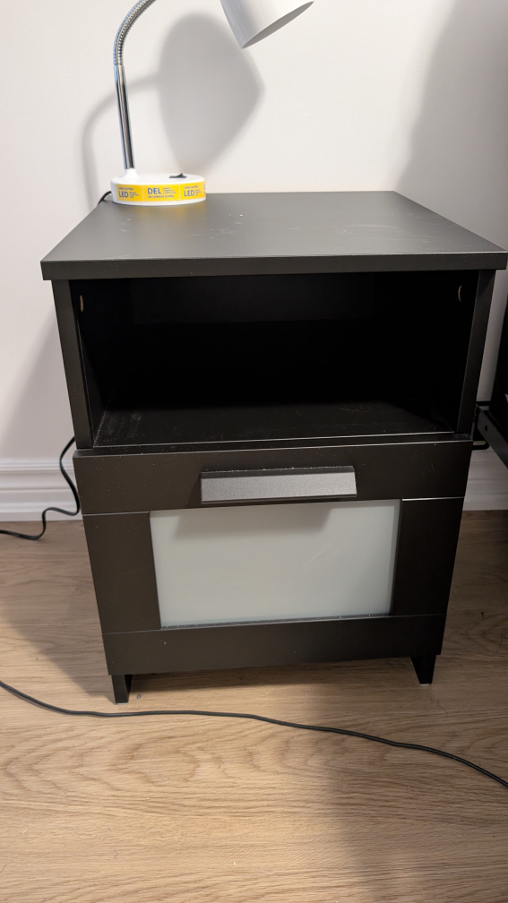 Black Two-Drawer Nightstand - photo 3