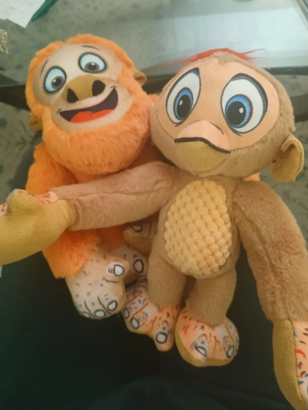 Dog Squeaky Toys Happy Tails Plush Monkey Set of 2 thumbnail