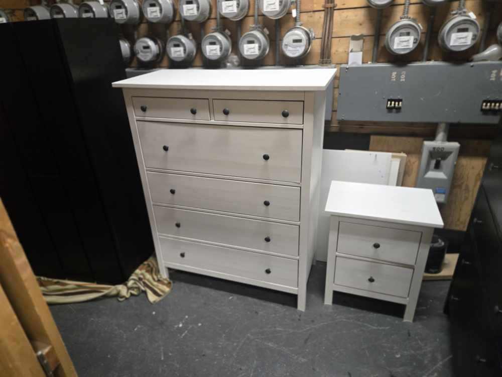 IKEA HEMNES White Tallboy and Nightstand Set - photo 4