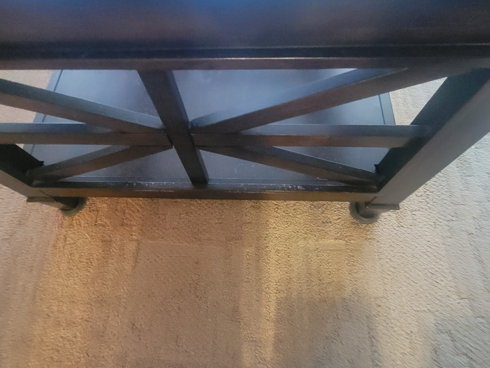 Raymour & Flanigan Brown Wood Coffee Table with Glass Top - photo 2
