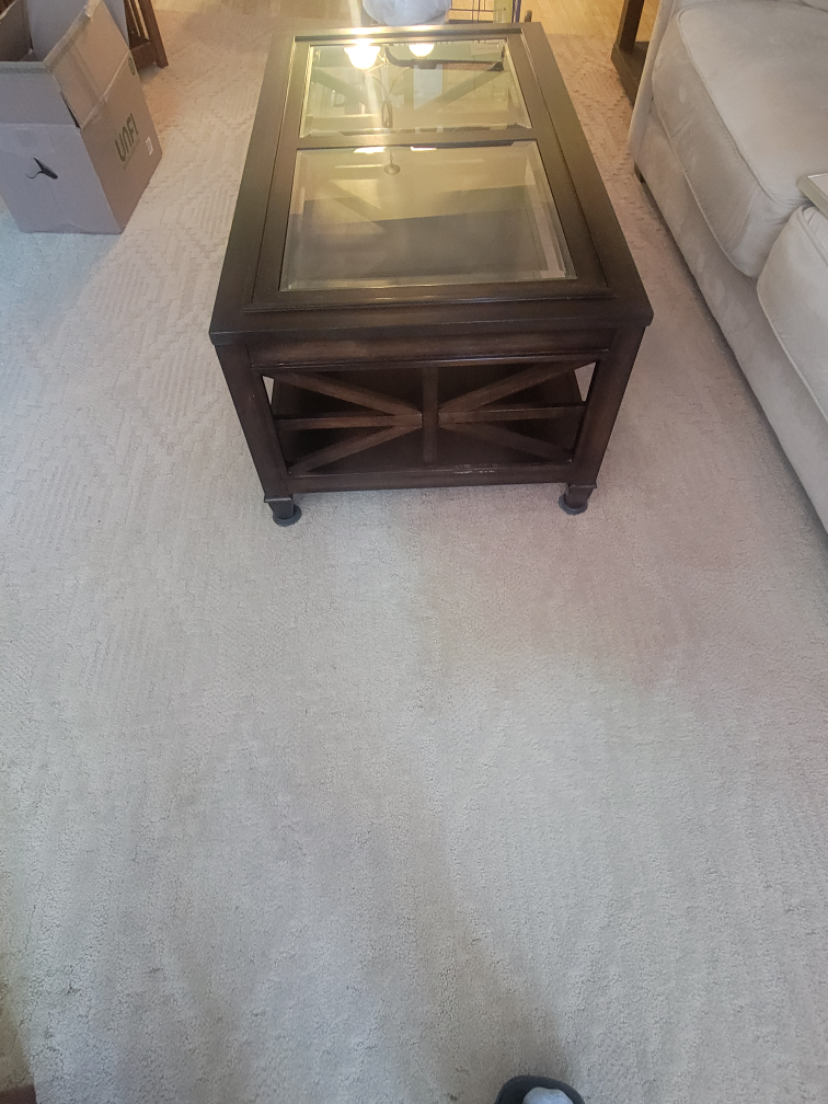 Raymour & Flanigan Brown Wood Coffee Table with Glass Top - photo 3