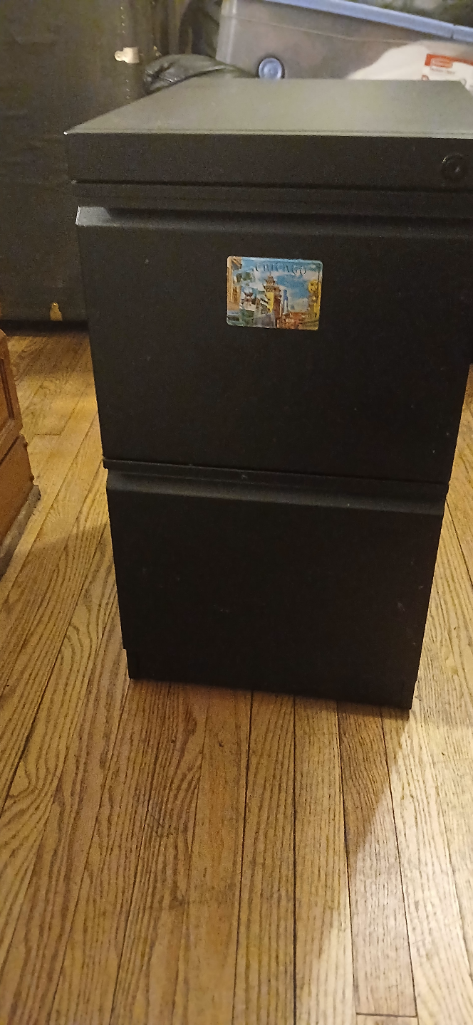 Black 2-Drawer Metal File Cabinet