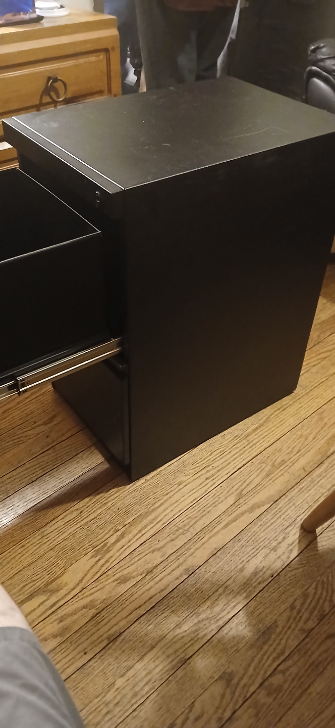 Black 2-Drawer Metal File Cabinet - photo 3