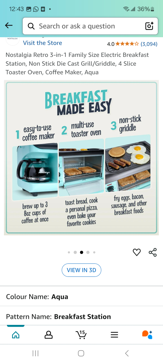 Nostalgia Retro 3-in-1 Breakfast Station - Aqua - photo 5
