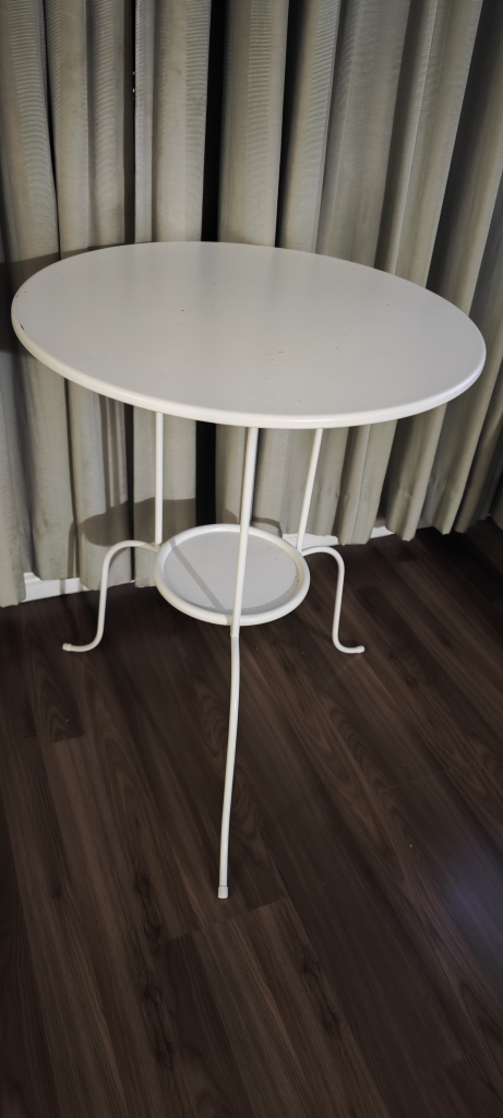 White Metal Bistro Table