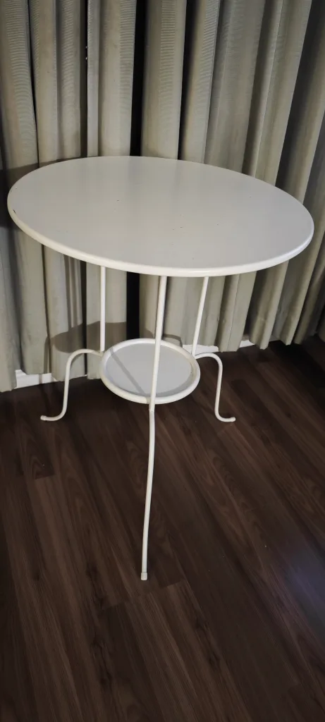 White Metal Bistro Table