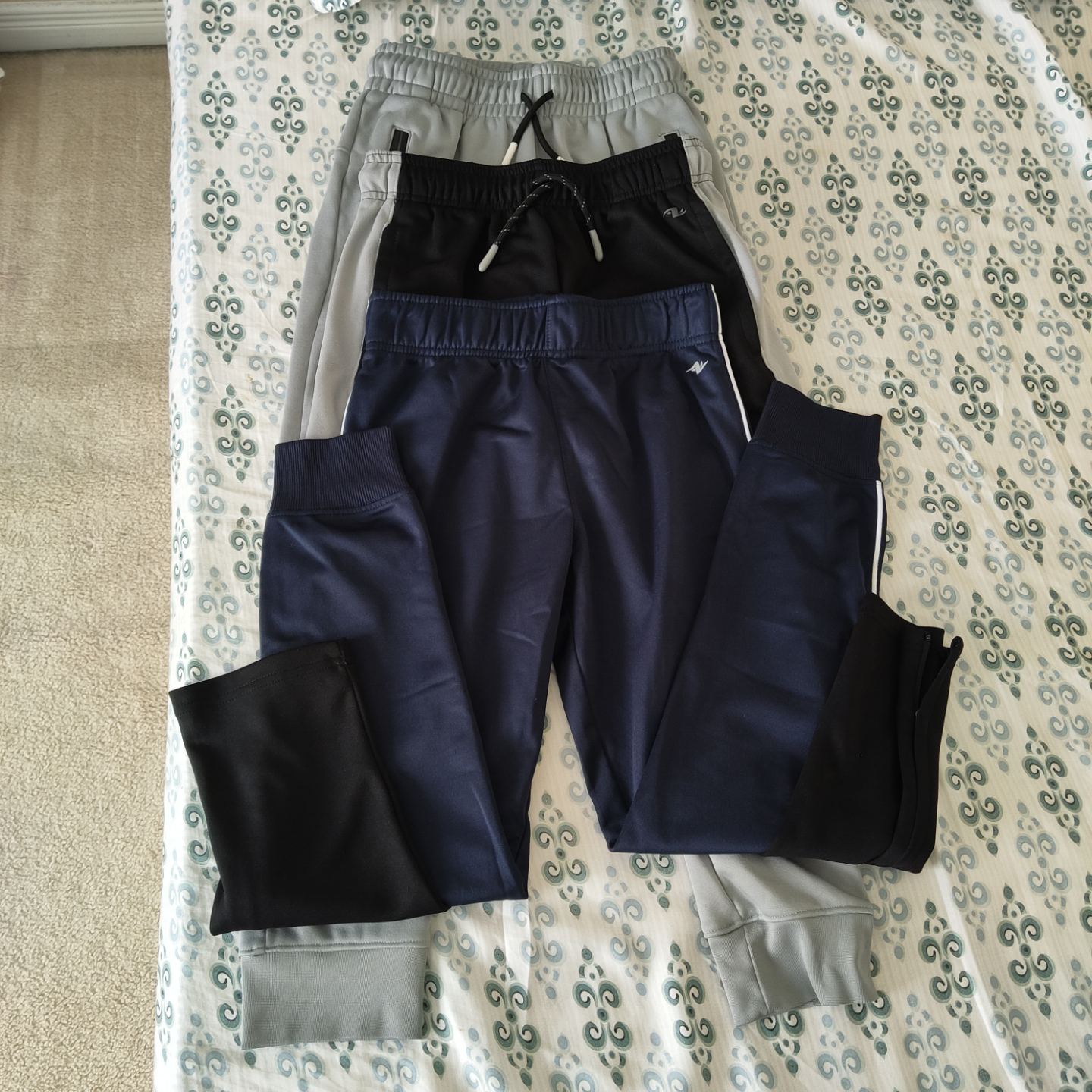Three Boys' Athletic Joggers - Grey, Black, Navy - photo 4