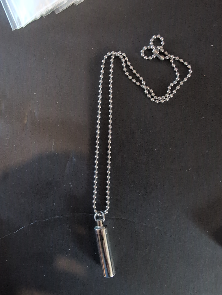 Silver Tone Cylinder Urn Necklace(Cremation ash Necklace) - photo 2