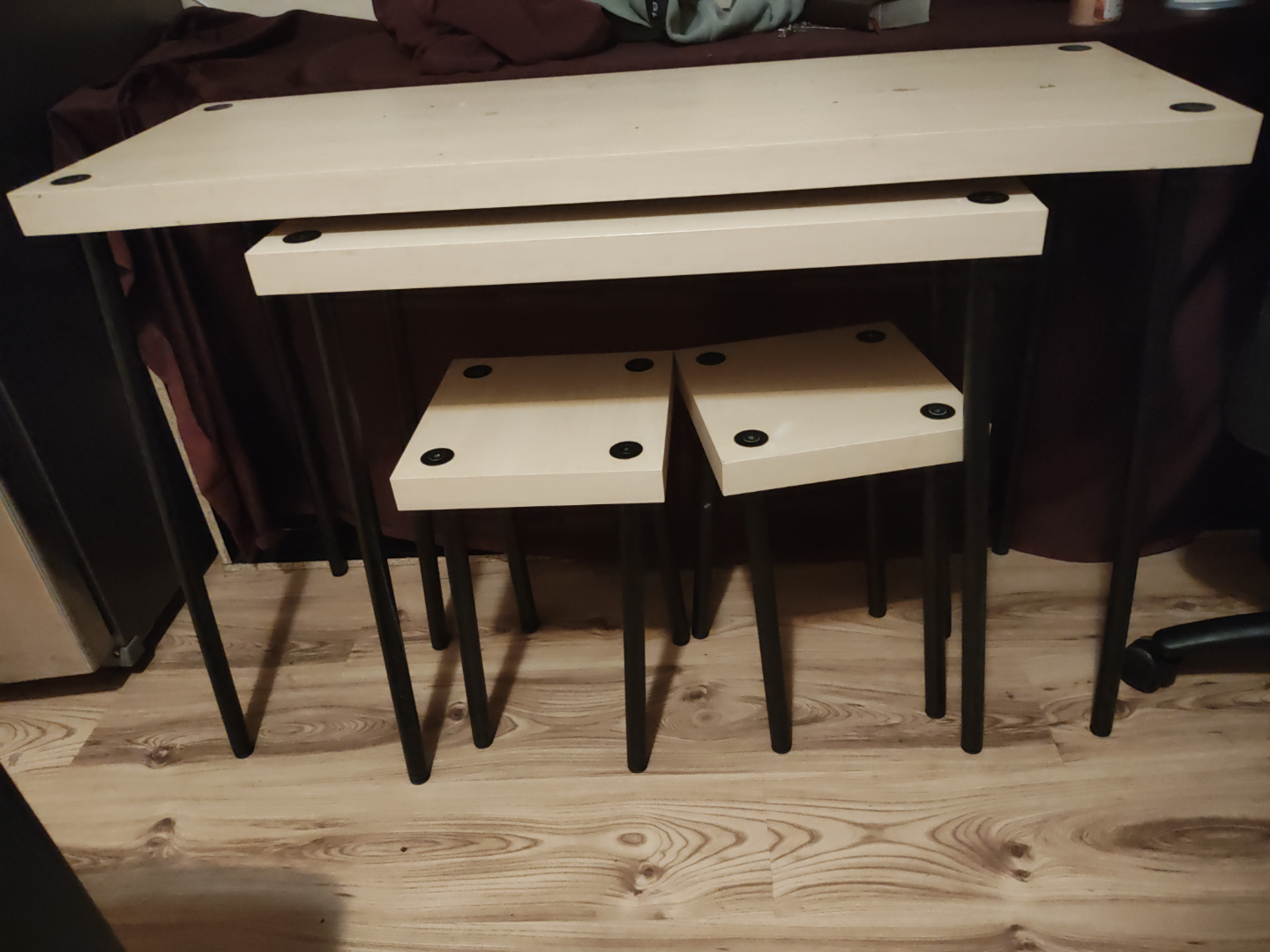 Nested Tables with Two Stools