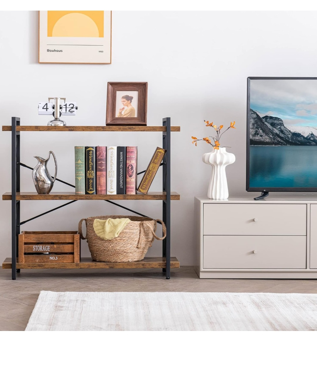 Three-Tier Industrial Bookcase - photo 4