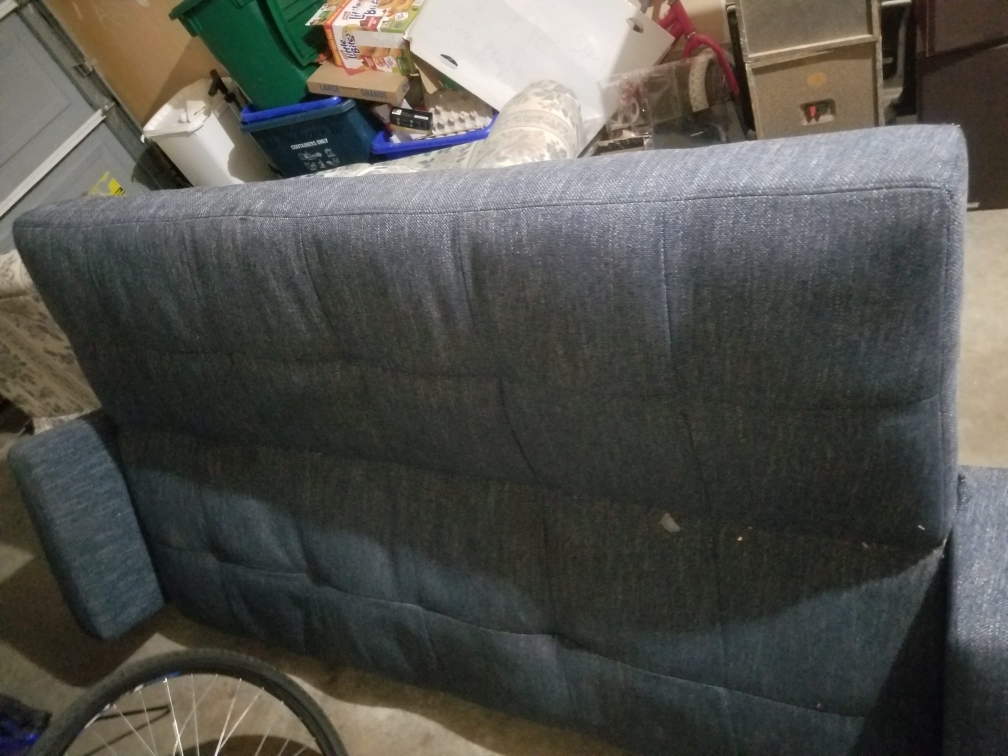 Two Sofas - Blue Futon & Floral Couch - photo 2
