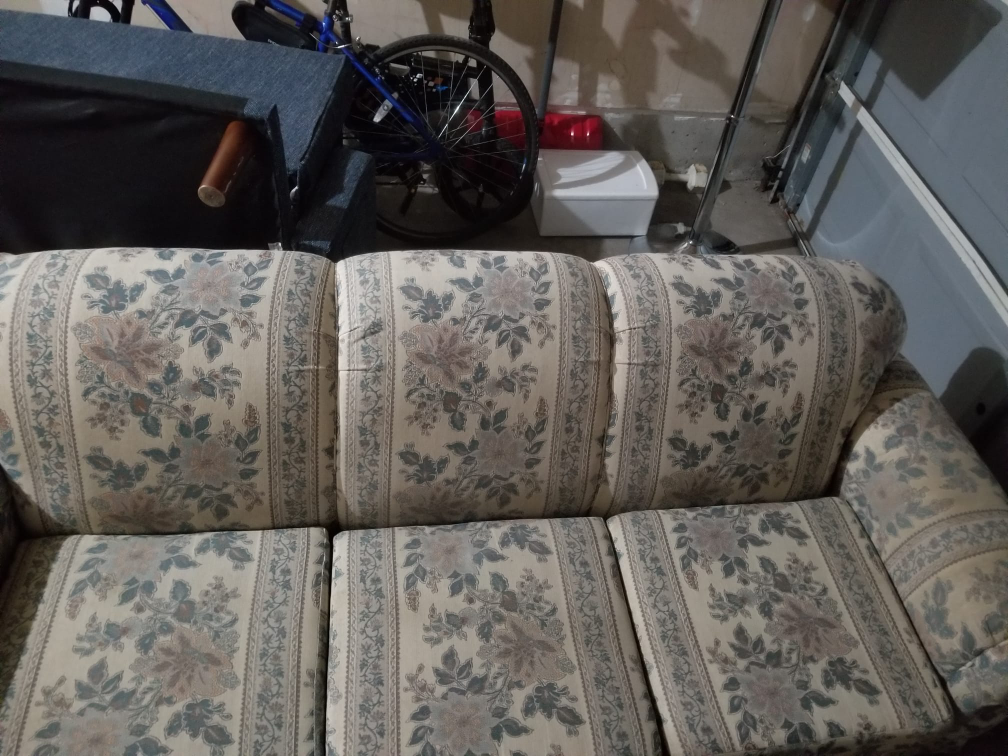 Two Sofas - Blue Futon & Floral Couch - photo 4