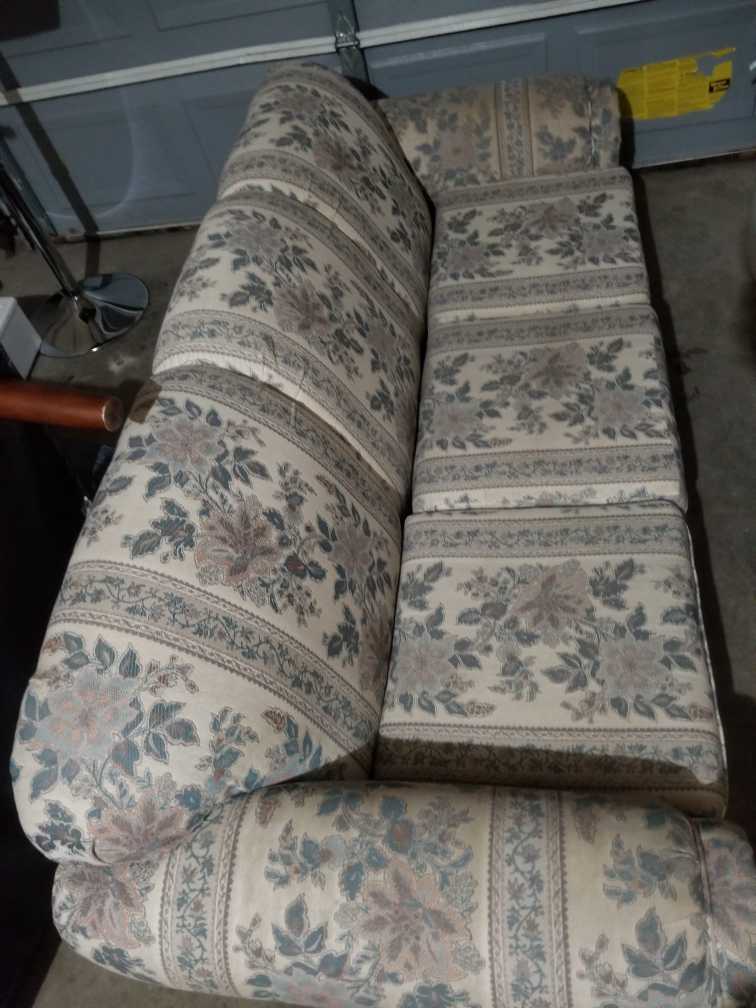 Two Sofas - Blue Futon & Floral Couch - photo 5