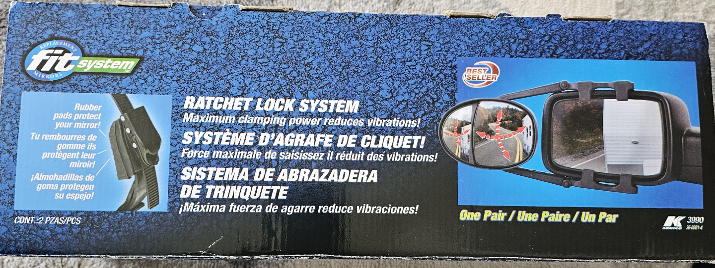 Fit System Dual View Clip-on Towing Mirrors - New in Box - photo 3