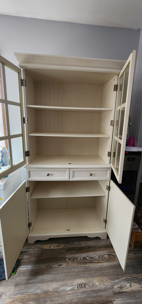 White Wooden China Cabinet with Glass Doors - photo 3