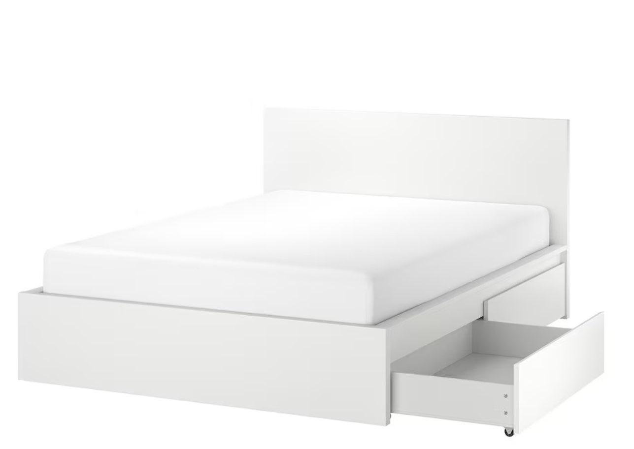 BRAND NEW IKEA MALM White Bed Frame with Storage (no mattress) - photo 2