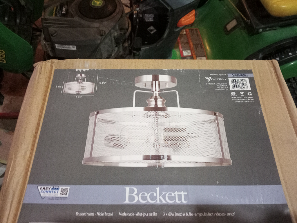 Canarm Beckett 3-Light Brushed Nickel Flush Mount
