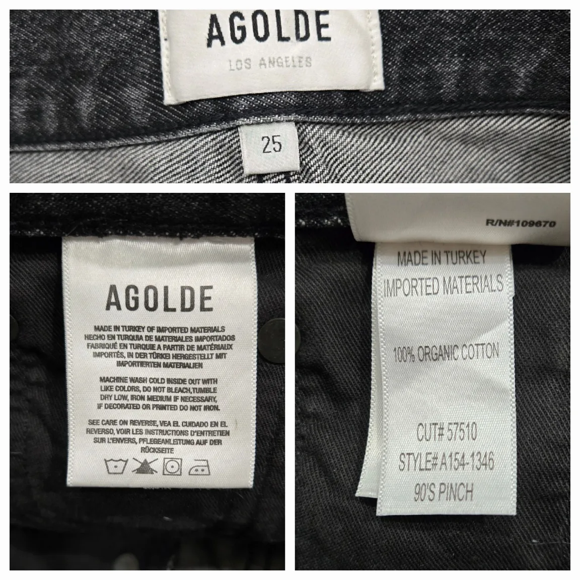 Agolde 90's Pinch Waist High-Rise Straight-Leg Jeans Size 25 image indicator(9)