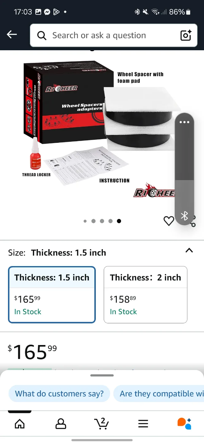 Richeer 1.5 inch Hub Centric Wheel Spacers 5x5.5 image indicator(2)