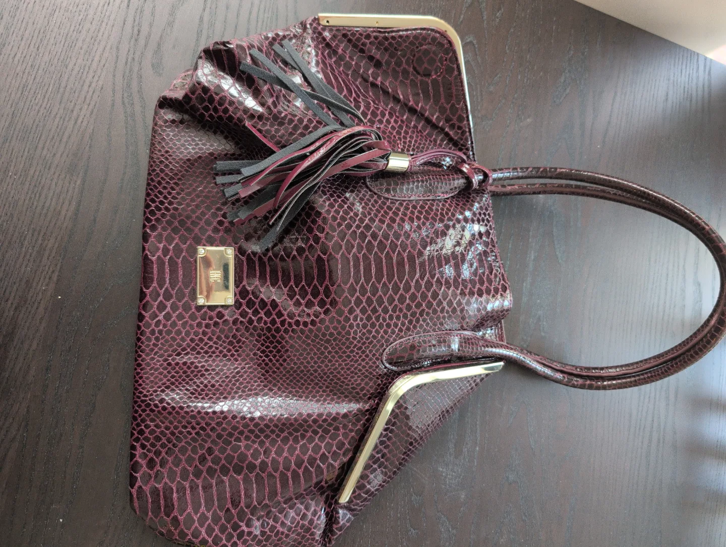 Purple / Burgundy Snakeskin Shoulder Bag image indicator(4)