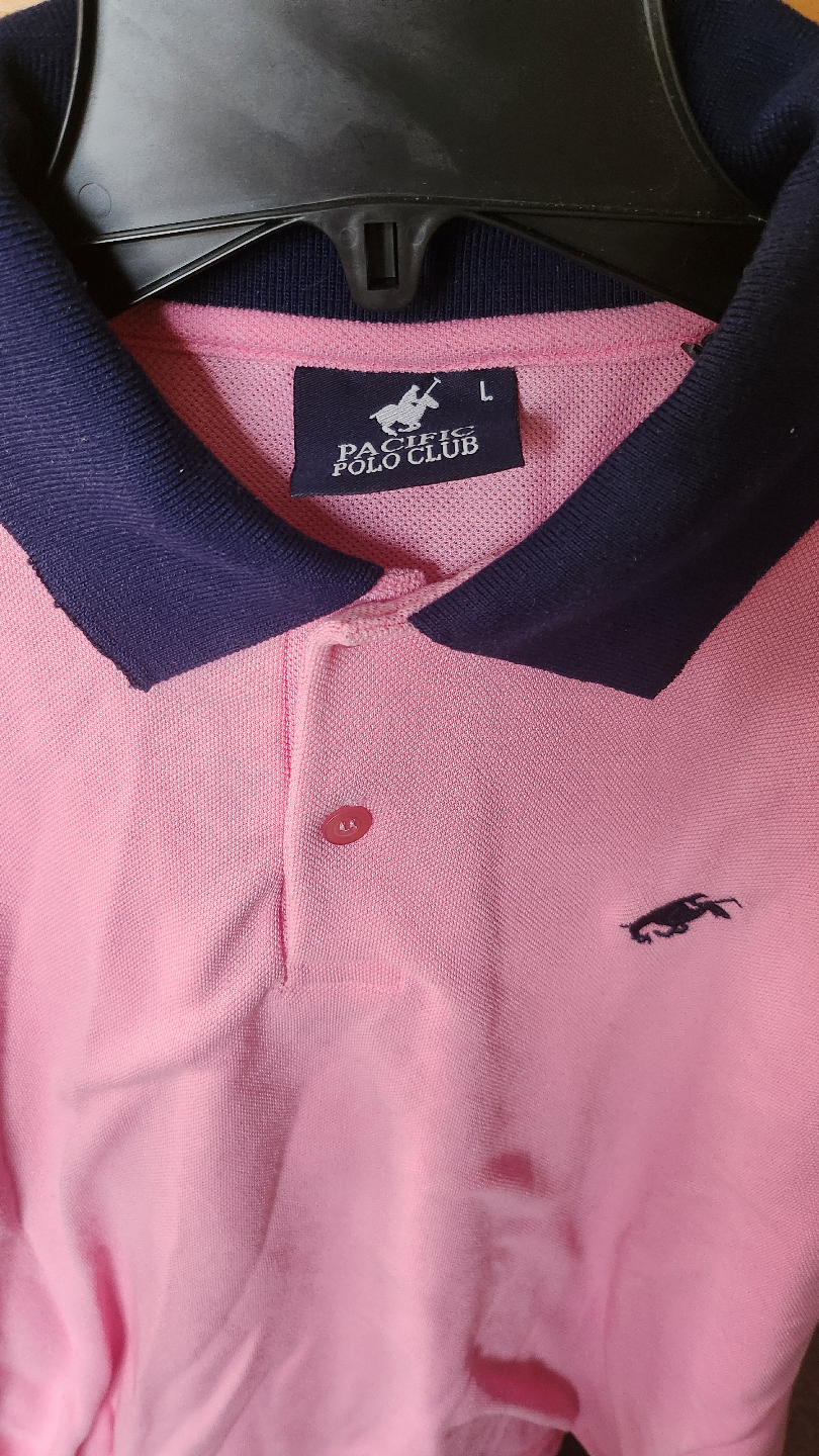 Pacific Polo Shirt Mens Large Pink Short Sleeve Adult - photo 2