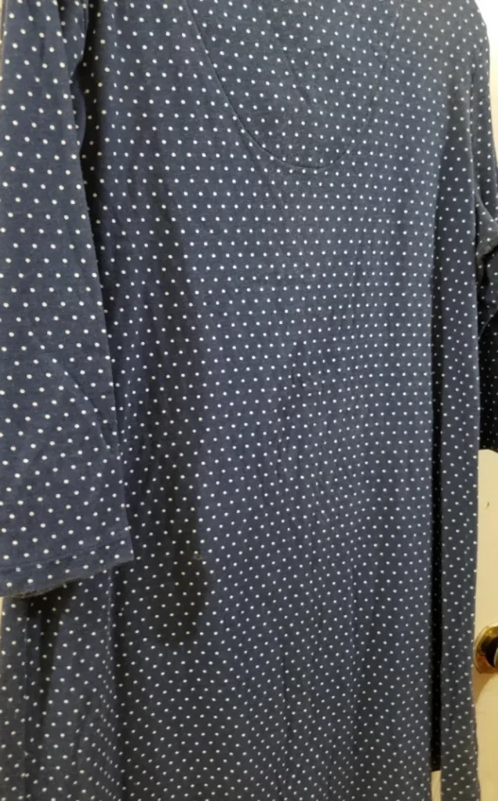 Encore Women's Navy Blue Polka Dot Sleepshirt 💚 image indicator(4)