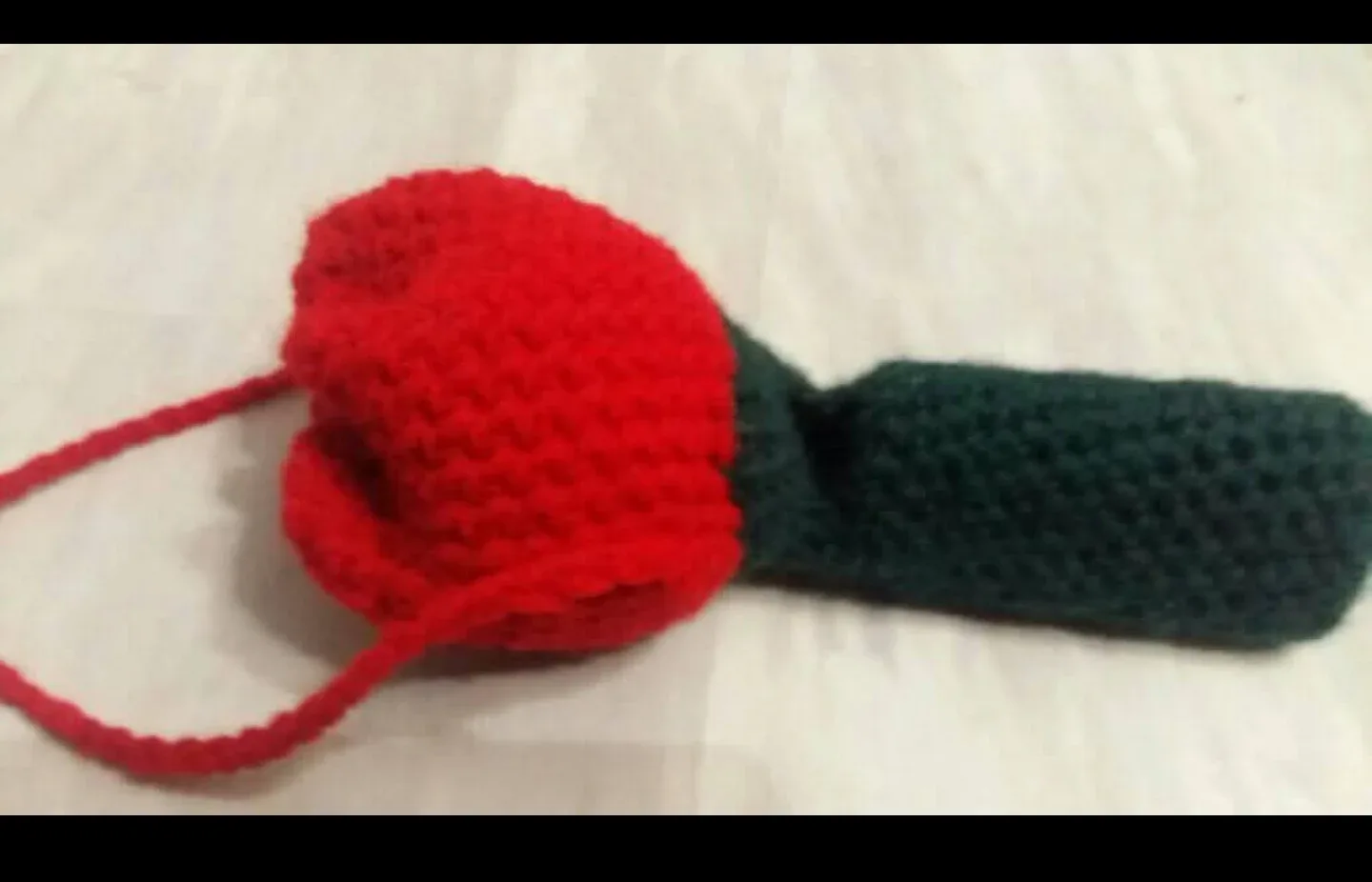 Handmade Crochet Lipstick Holder Tulip Rose image indicator(5)