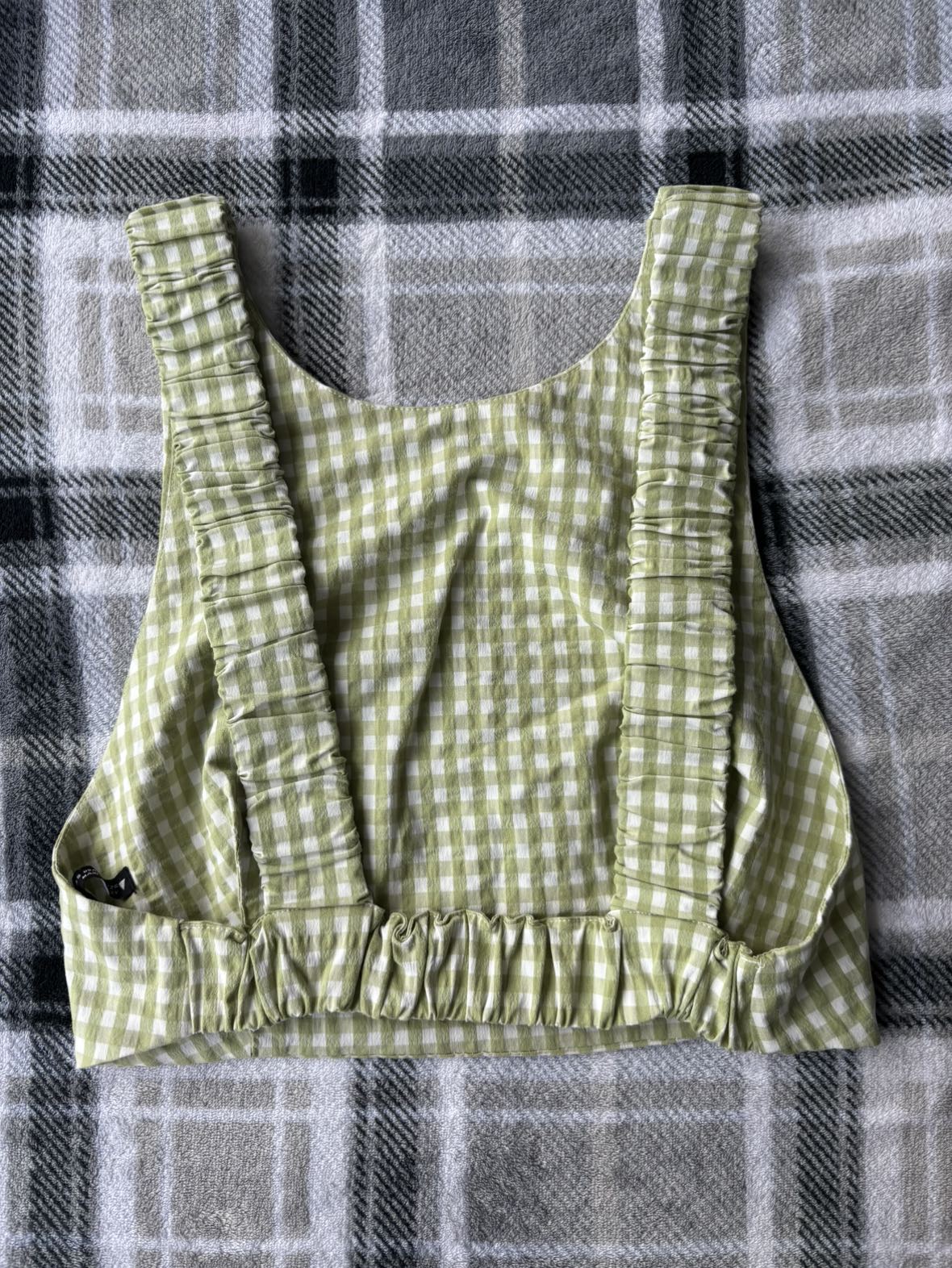 Zara green checkered crop top - photo 2