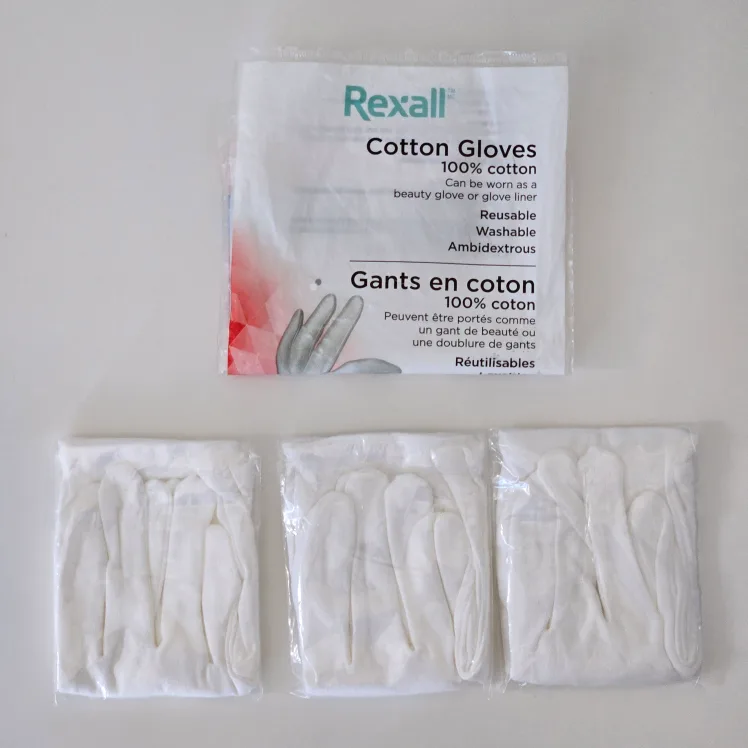 Cotton gloves, 3 pairs, Size M (Rexall) thumbnail