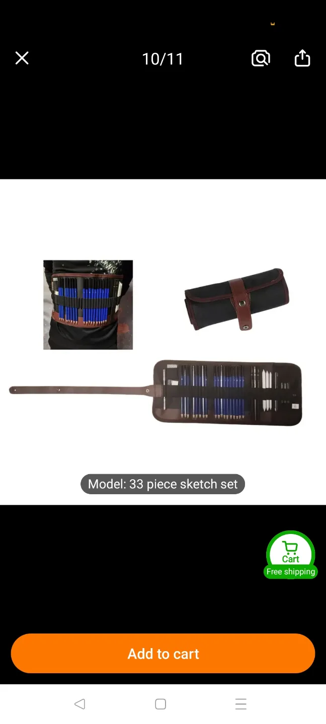 33 Piece Sketching Set with Carrying Case and belt image indicator(6)