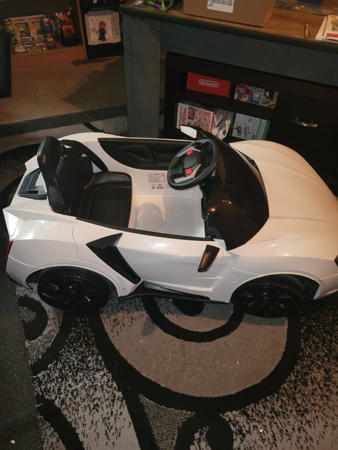 Kids Ride-On Electric Car - White with parental controls