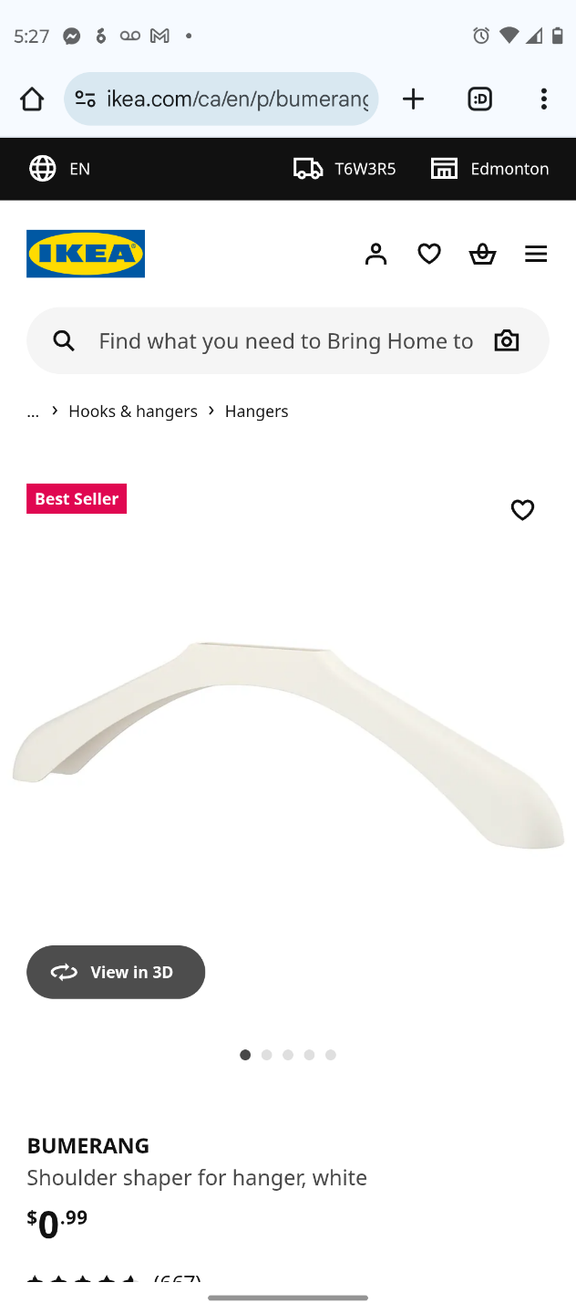 IKEA BUMERANG Shoulder Shaper for Hanger - White
