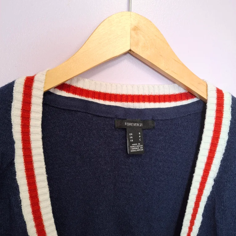 Women's Striped Varsity Cardigan (S/P) - Forever 21 image indicator(2)