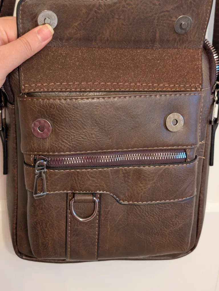 Brand New Genuine Leather  Men's Shoulder Bag image indicator(6)