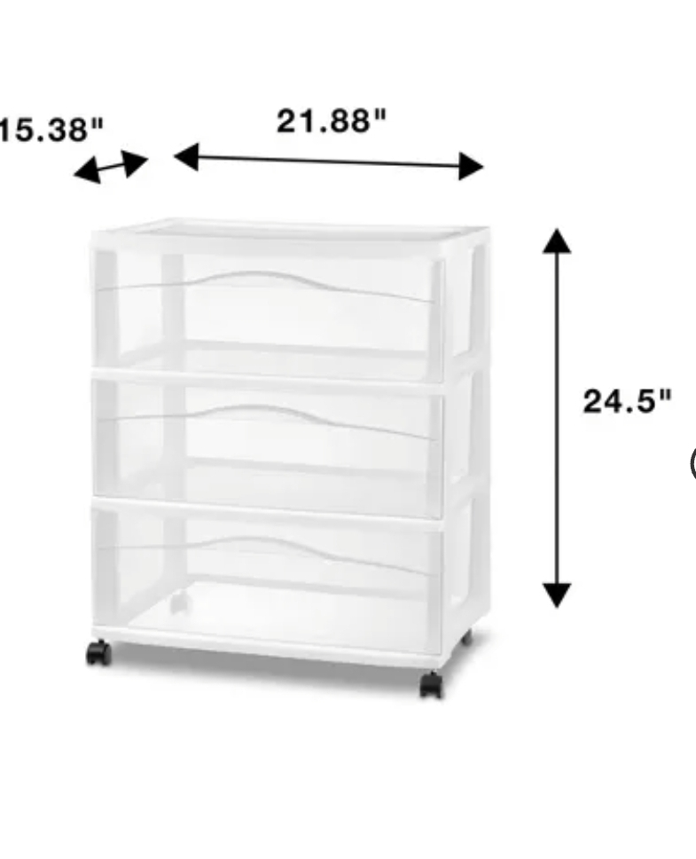 grey 3-Drawer cart