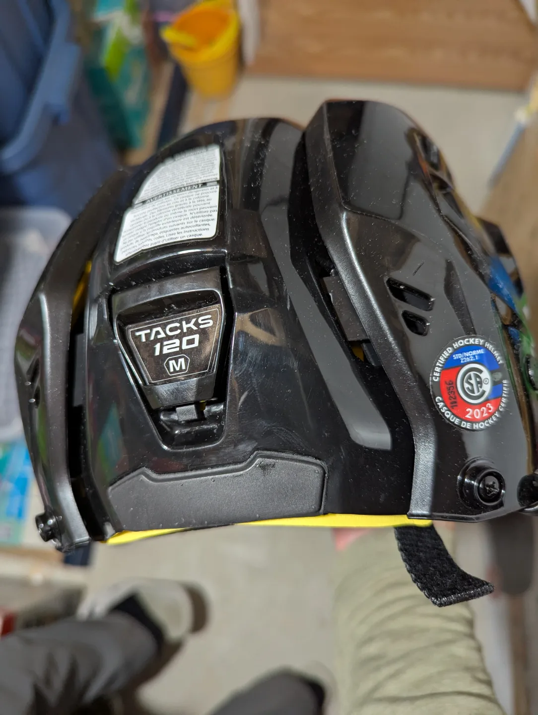 CCM Tacks 120 Hockey Helmet - Black with Yellow Accents image indicator(9)