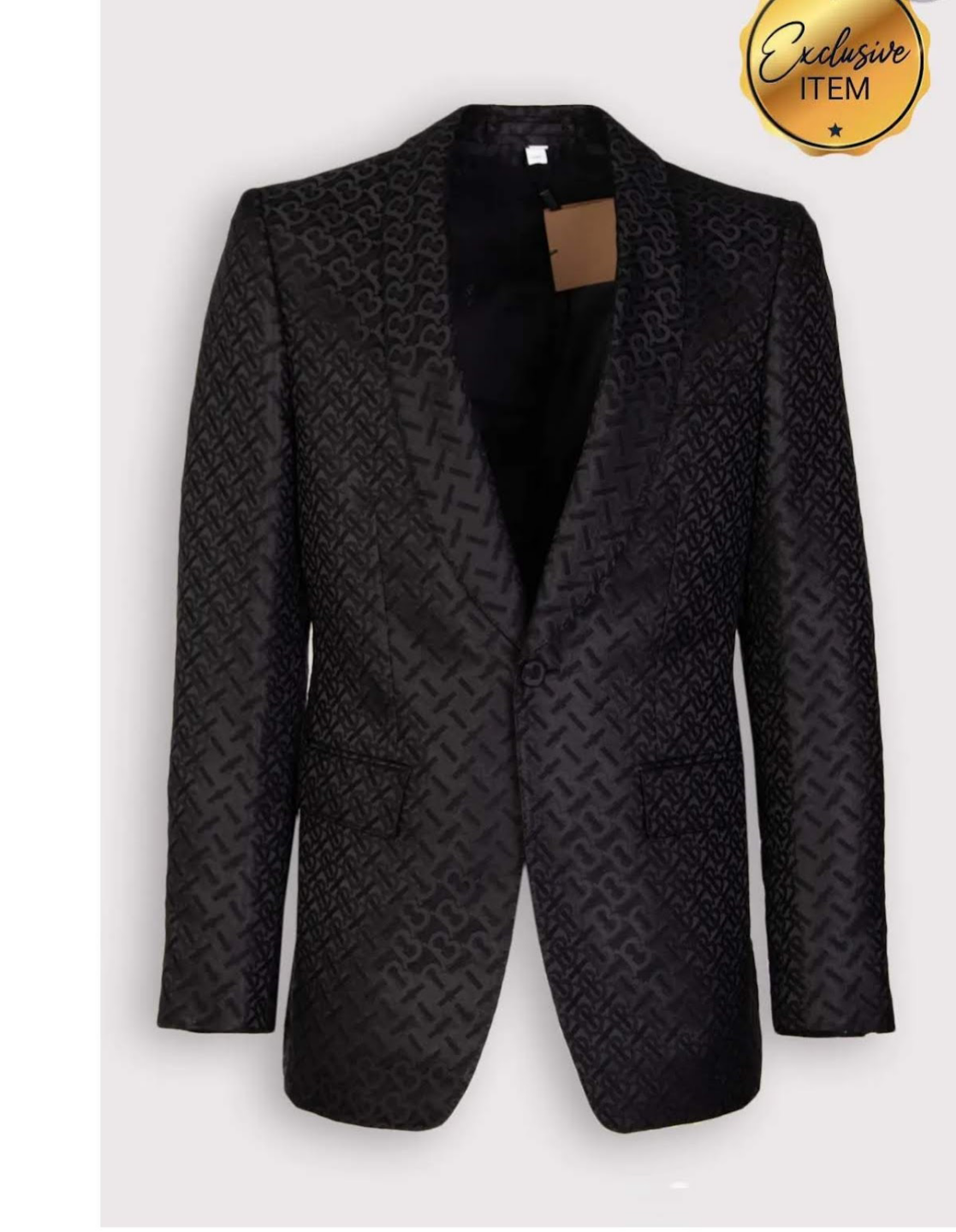 Authentic Burberry Men's Black Jacquard Blazer Size 38 - photo 3
