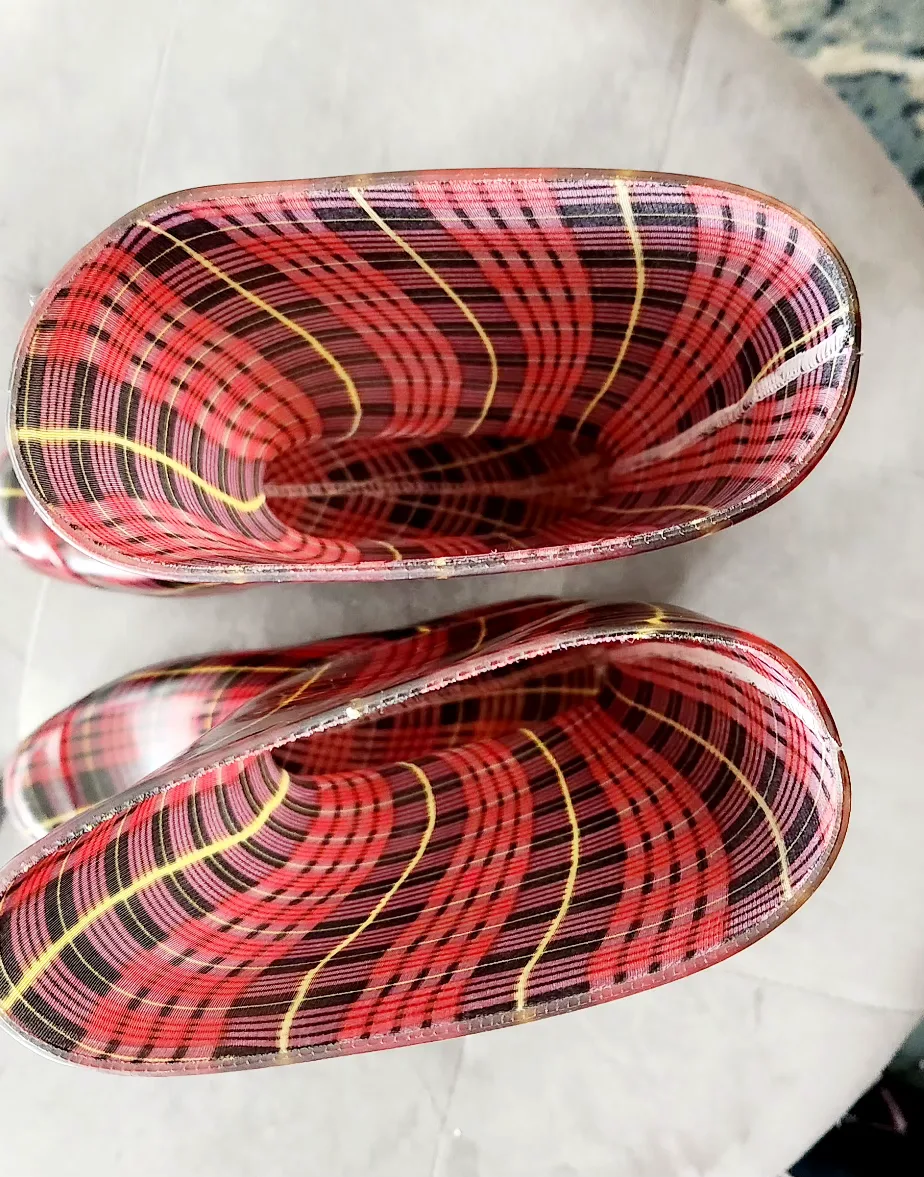 Women's Red Plaid Rain Boots image indicator(7)